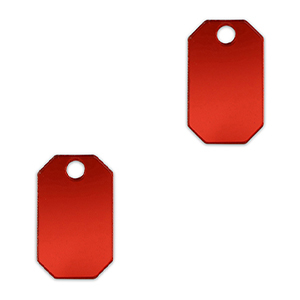 Colgantes llamativos oct&oacute;gono Rojo met&aacute;lico