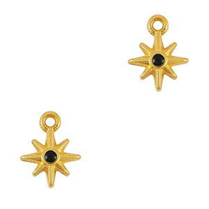 Colgantes met&aacute;licos DQ estrella Dorado-negro (sin n&iacute;quel)