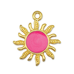 Colgantes met&aacute;licos DQ sol Rosa nacar-Dorado (sin n&iacute;quel)