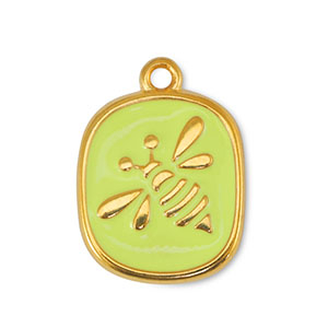 Colgantes met&aacute;licos DQ abeja Amarillo lim&oacute;n-Dorado (sin n&iacute;quel)