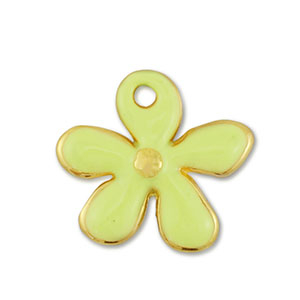 Colgantes met&aacute;licos DQ flor Dorado-amarillo lima (sin n&iacute;quel)
