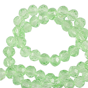 Abalorios faceteados disco 3x2mm Verde primavera