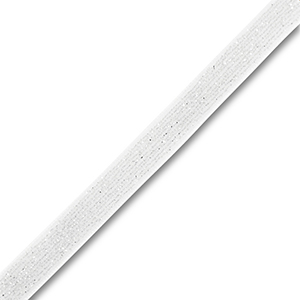 Cinta de terciopelo Blanco-brillo plateado