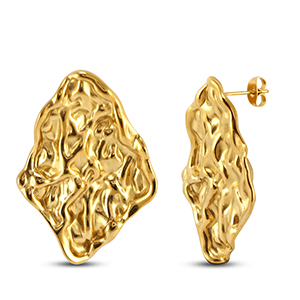 Pendientes Acero Inox irregular Dorado