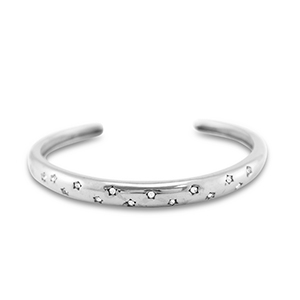 Pulseras Acero Inox bangle Plateado