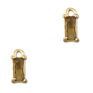 Colgantes de cristal rect&aacute;ngulo Naranja marr&oacute;n-dorado