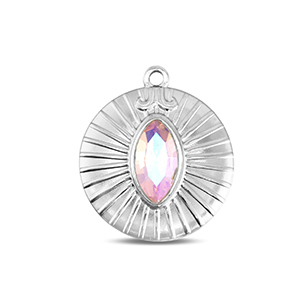 BY31&reg; Colgantes Acero Inox redondos Plateado-rosa claro