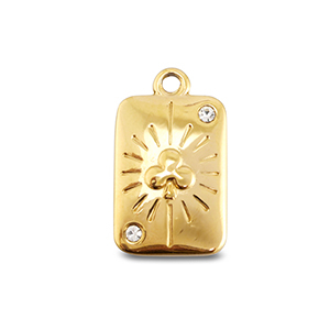BY31&reg; Colgantes Acero Inox carta de tr&eacute;bol Dorado