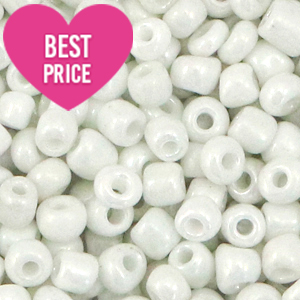 Rocalla cristal 6/0 (4mm) Blanco brillante perla
