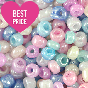 Rocalla cristal 8/0 (3mm) Multicolor brillante pastel