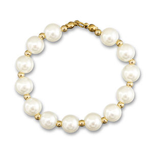 Colgantes llamativos collar de perlas Blanco-dorado