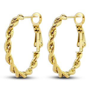 Pendientes Acero Inox criollas retorcido Dorado
