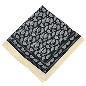 Pa&ntilde;uelo con hoja Beige-negro-blanco