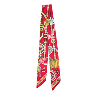 Bandana Pa&ntilde;uelo con coraz&oacute;n/cinturones de cuero Rojo-marr&oacute;n-gris claro