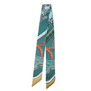 Bandana Pa&ntilde;uelo con caballo Verde teal-azul claro-marr&oacute;n claro