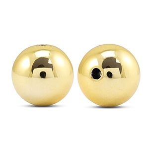Abalorios met&aacute;licos redondos 16mm Dorado met&aacute;lico