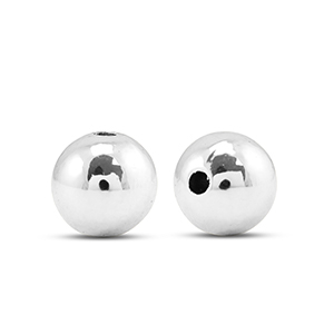 Abalorios met&aacute;licos redondos 10mm Plateado met&aacute;lico