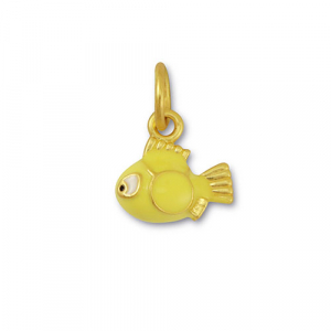 Colgantes met&aacute;licos pez Amarillo-dorado