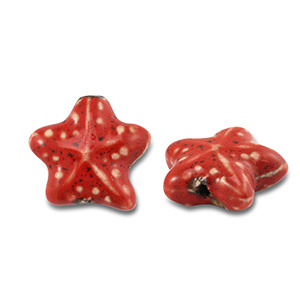 Abalorios de cer&aacute;mica estrella de mar Rojo