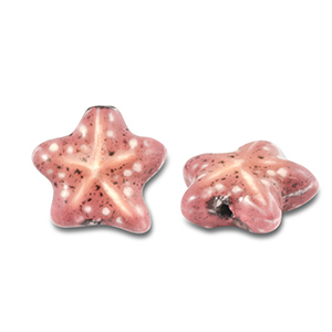 Abalorios de cer&aacute;mica estrella de mar Rosa vintage