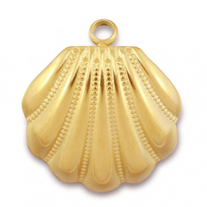 Colgantes Acero Inox conchas Dorado