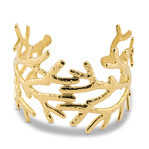Pulseras Acero Inox bangle coral Dorado