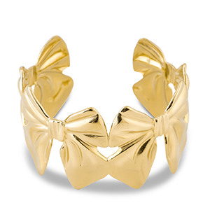 Pulseras Acero Inox bangle lazo Dorado