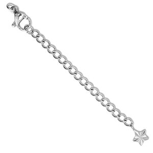Fornituras Acero inox extenci&oacute;n set de cadena estrella con mosquet&oacute;n Plateado