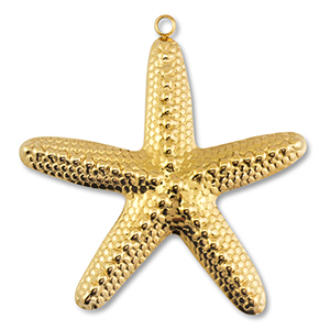 Colgantes Acero Inox estrella de mar Dorado