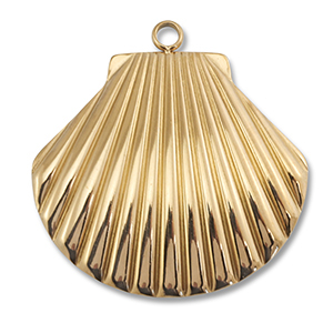 Colgantes Acero Inox conchas Dorado