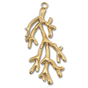 Colgantes Acero Inox coral Dorado