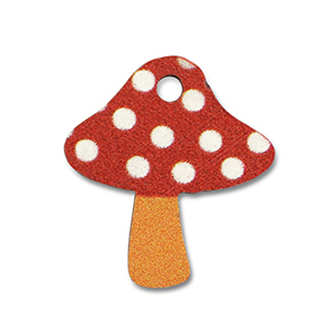 Colgantes de madera seta Rojo-blanco-naranja