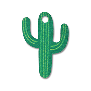 Colgantes de madera cactus Verde-verde claro