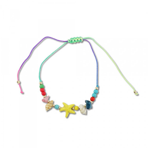 Pulseras trendy abalorios mixtas Multicolor-dorado