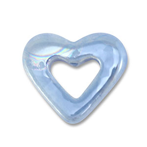 Abalorios de cer&aacute;mica griega DQ coraz&oacute;n Azul