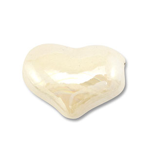 Abalorios de cer&aacute;mica griega DQ coraz&oacute;n Blancuzco