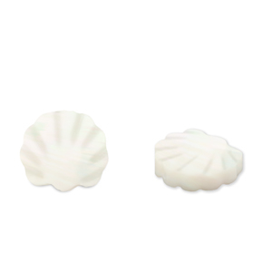 Abalorios conchas concha de venera Blanco (color natural)