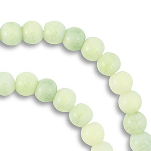 Abalorios de vidrio 6 mm Verde claro-amarillo claro
