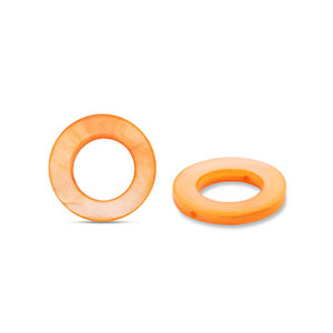 Abalorios conchas 15mm redondos Naranja