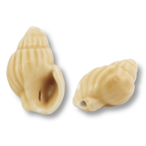 Abalorios de cer&aacute;mica bocina Amarillo vainilla