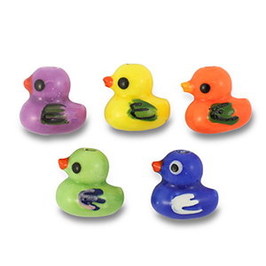 Abalorios de cer&aacute;mica pato Multicolor