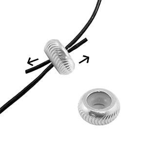 Fornituras Acero Inox abalorios de cierre deslizante con motivo 7mm Plateado