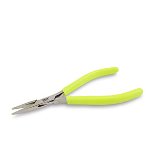 Beadsmith alicate de punta plana con muelle Amarillo ne&oacute;n-plateado