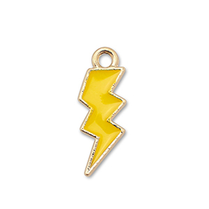 Colgantes met&aacute;licos esmalte rel&aacute;mpago Dorado-amarillo