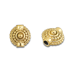 Abalorios Acero Inox con puntos Dorado