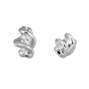 Abalorios Acero Inox espiral Plateado