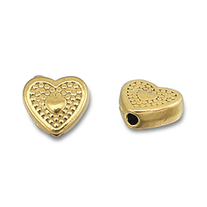 Abalorios Acero Inox coraz&oacute;n Dorado