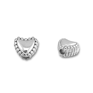 Abalorios Acero Inox coraz&oacute;n Plateado