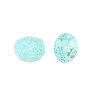 Abalorios de resina rondeles 10mm Azul claro