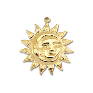 Colgantes Acero Inox luna & sol Dorado